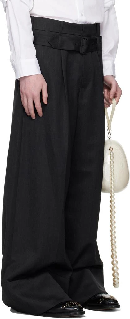 Simone Rocha Gray Wide Leg Multi Belt Loop Trousers 2