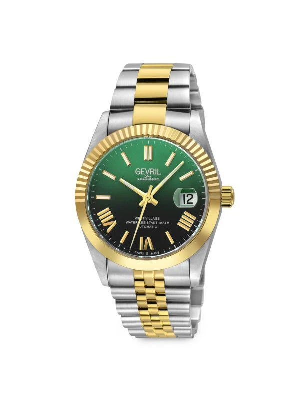 Gevril West Village Fusion Elite 40MM Stainless Steel Automatic Bracelet Watch 1