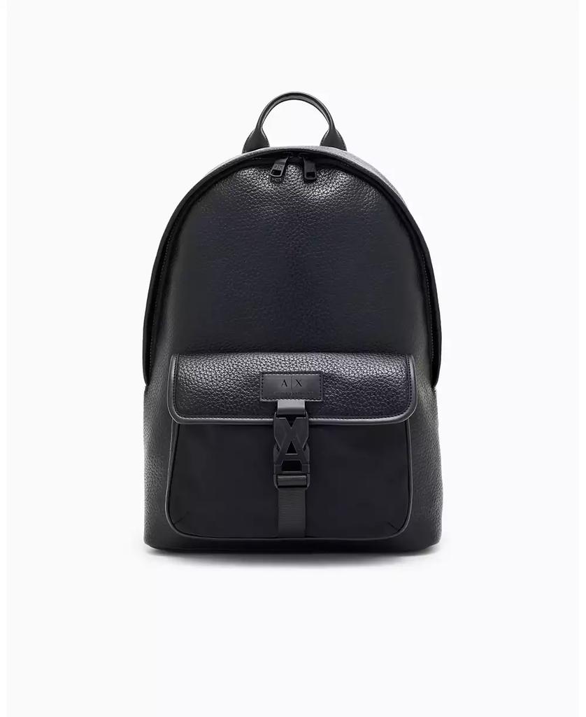 Armani Exchange Men's Pebbled Faux-Leather Buckle Backpack