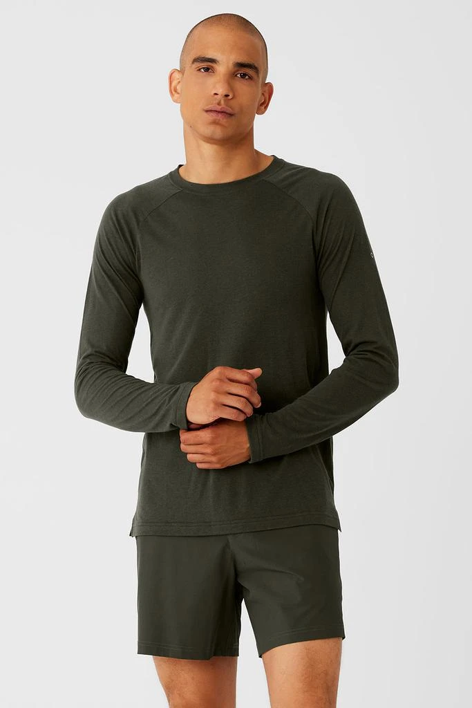 Alo Triumph Long Sleeve Tee - Stealth Green 1