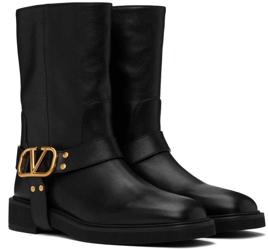 Valentino Black VLogo Signature Calfskin Boots 4