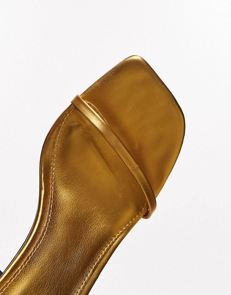 Topshop Topshop Goldie high heeled two part sandal in gold 3