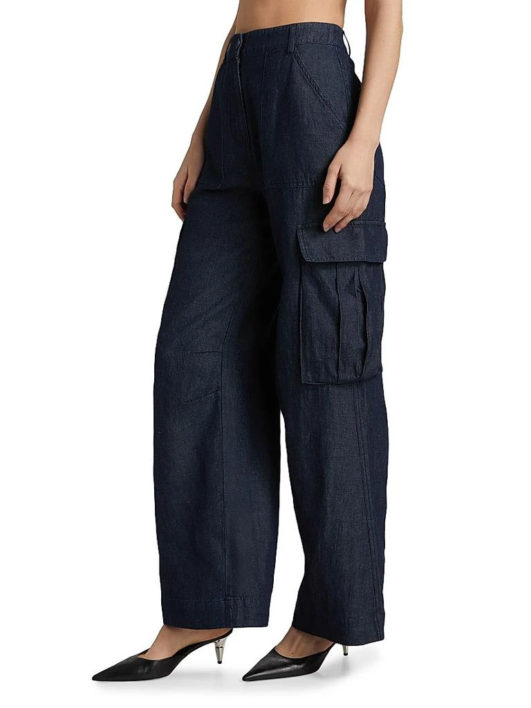 Susana Monaco Denim Linen-Blend Cargo Pants 4