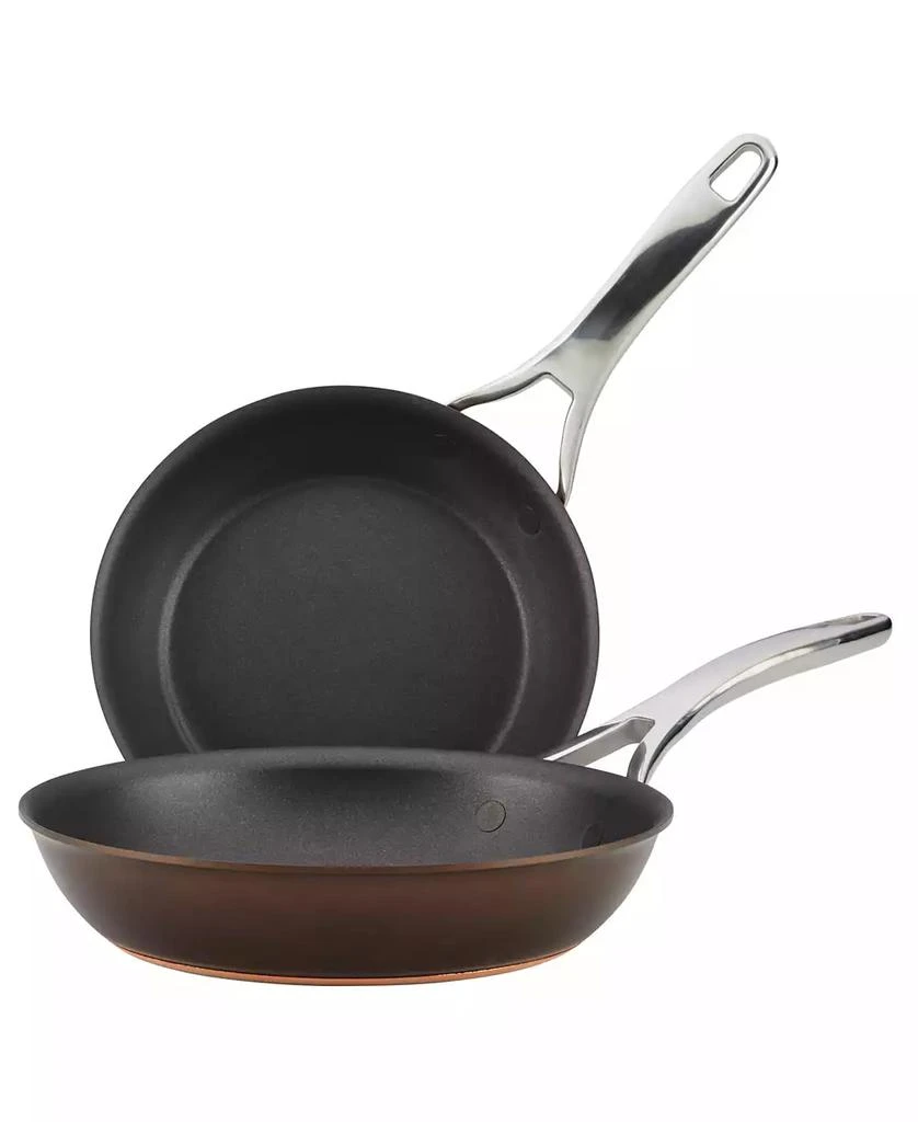 Anolon Nouvelle Copper Luxe Hard-Anodized Nonstick Frying Pan Set, 2-Piece, Sable 1