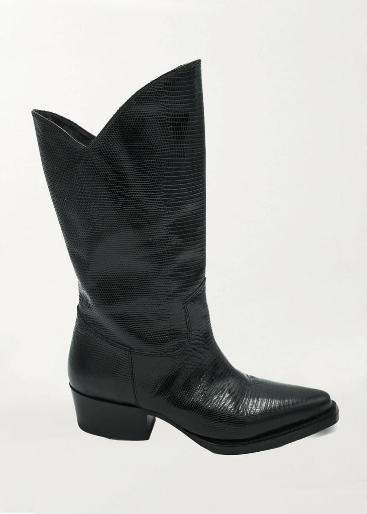Che by Chelsey Women's Python Texan Boots In Black