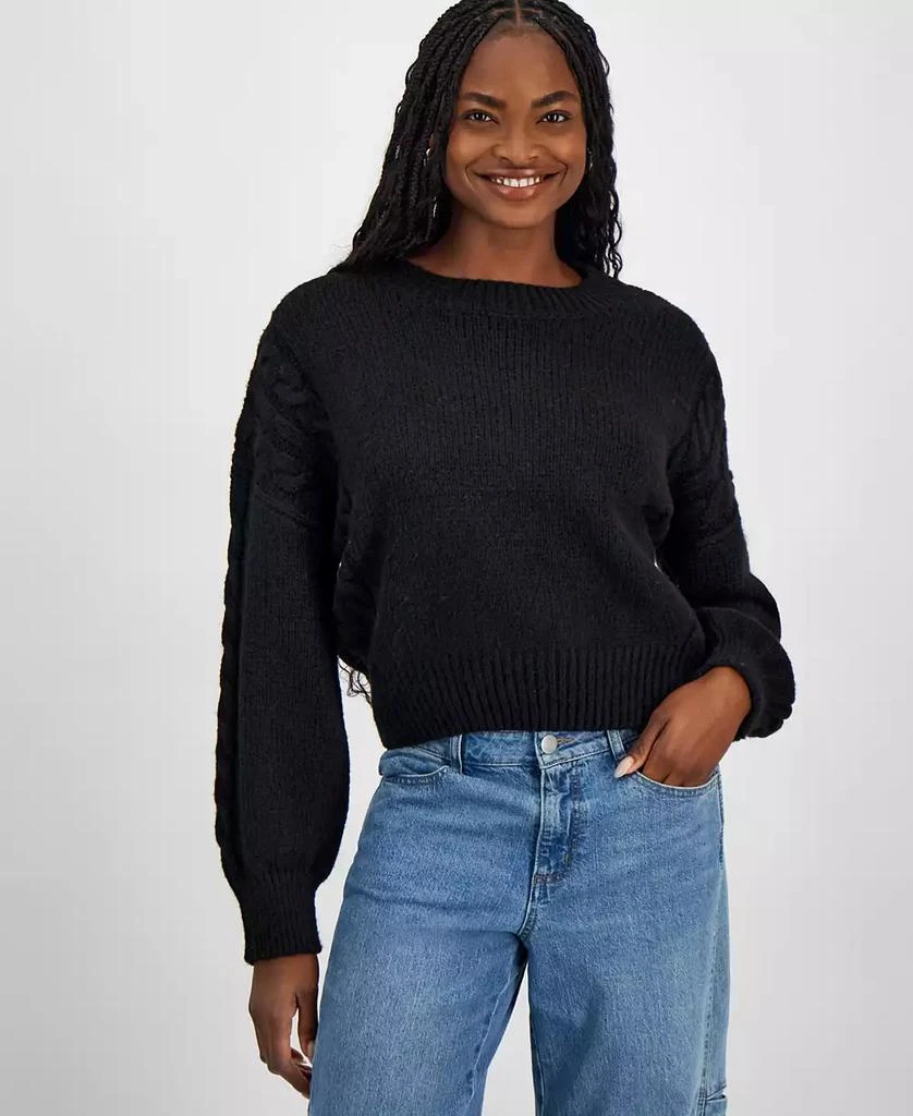 And Now This Women's Cable-Knit-Detail Crewneck Sweater, Exclusively at Macy's 1