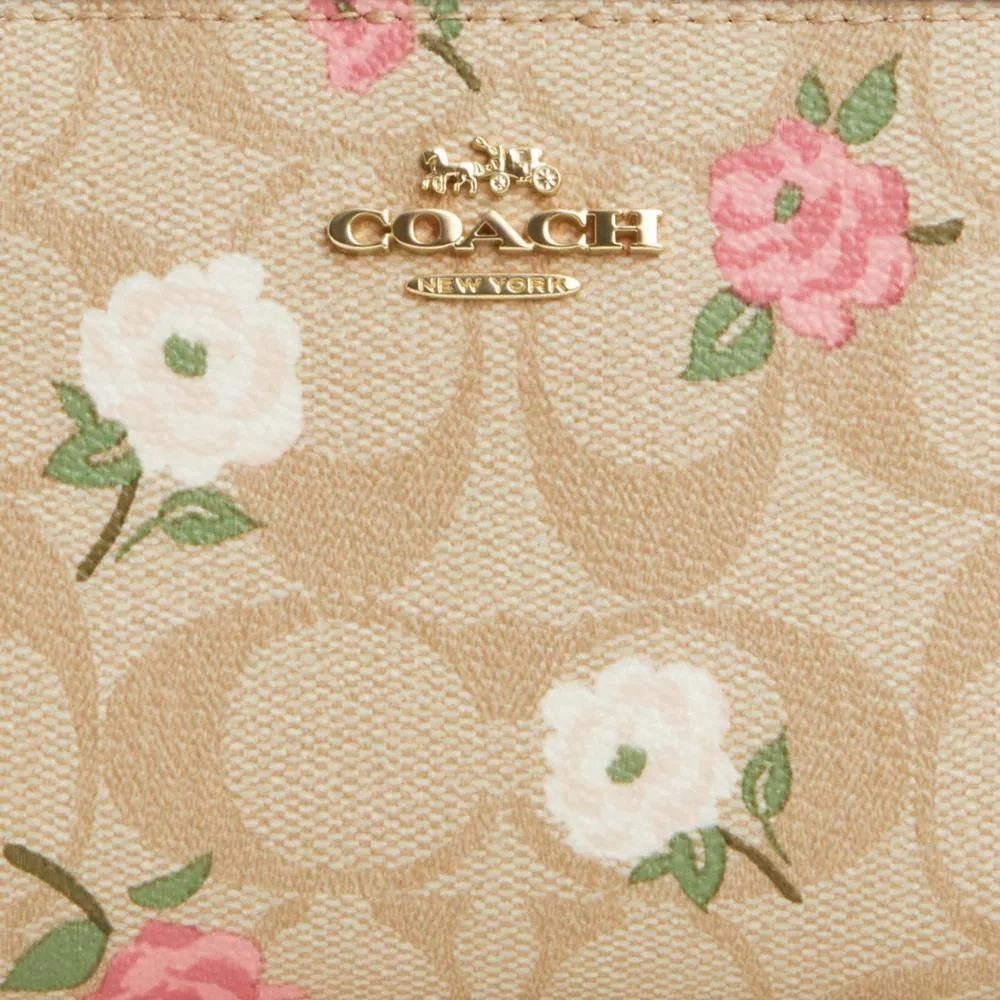 Coach Snap Wallet In Signature Canvas With Floral Print 3