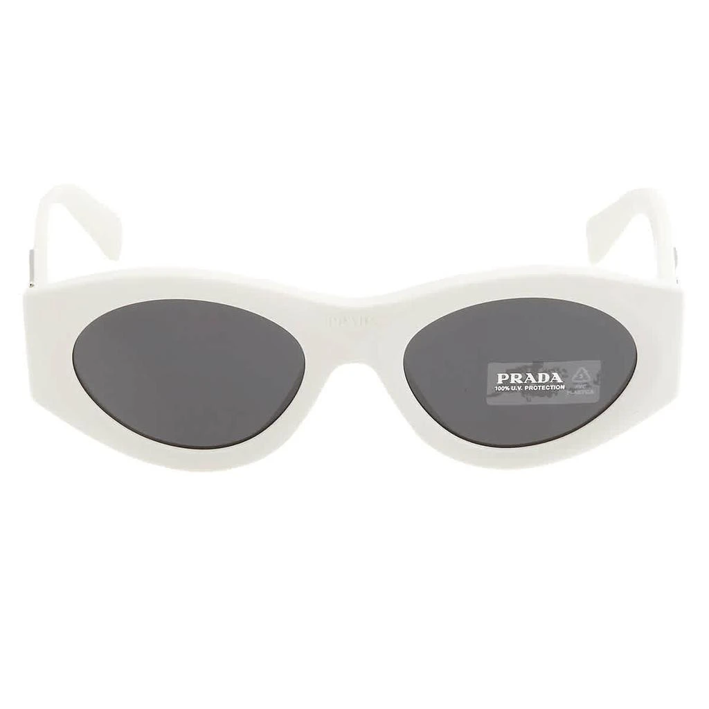 Prada Dark Grey Oval Ladies Sunglasses PR 20ZS 1425S0 53 1