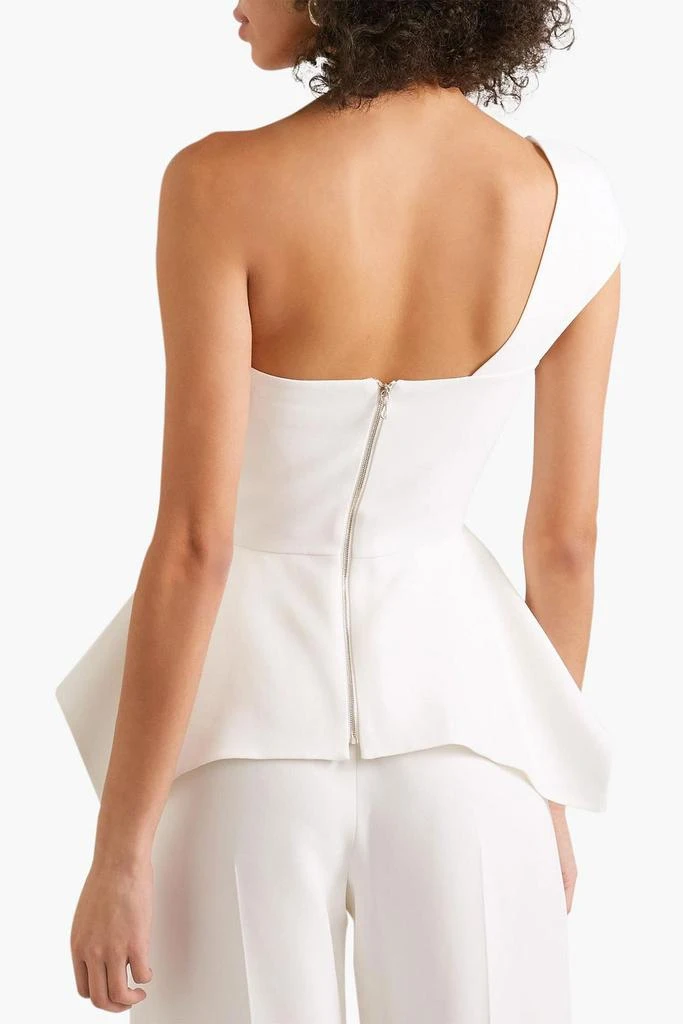 ROLAND MOURET Rodmell one-shoulder crepe peplum top 3
