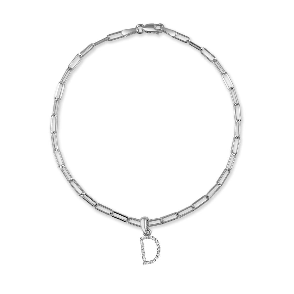 Sabrina Designs 14k White Gold & Diamond Initial Link Bracelet