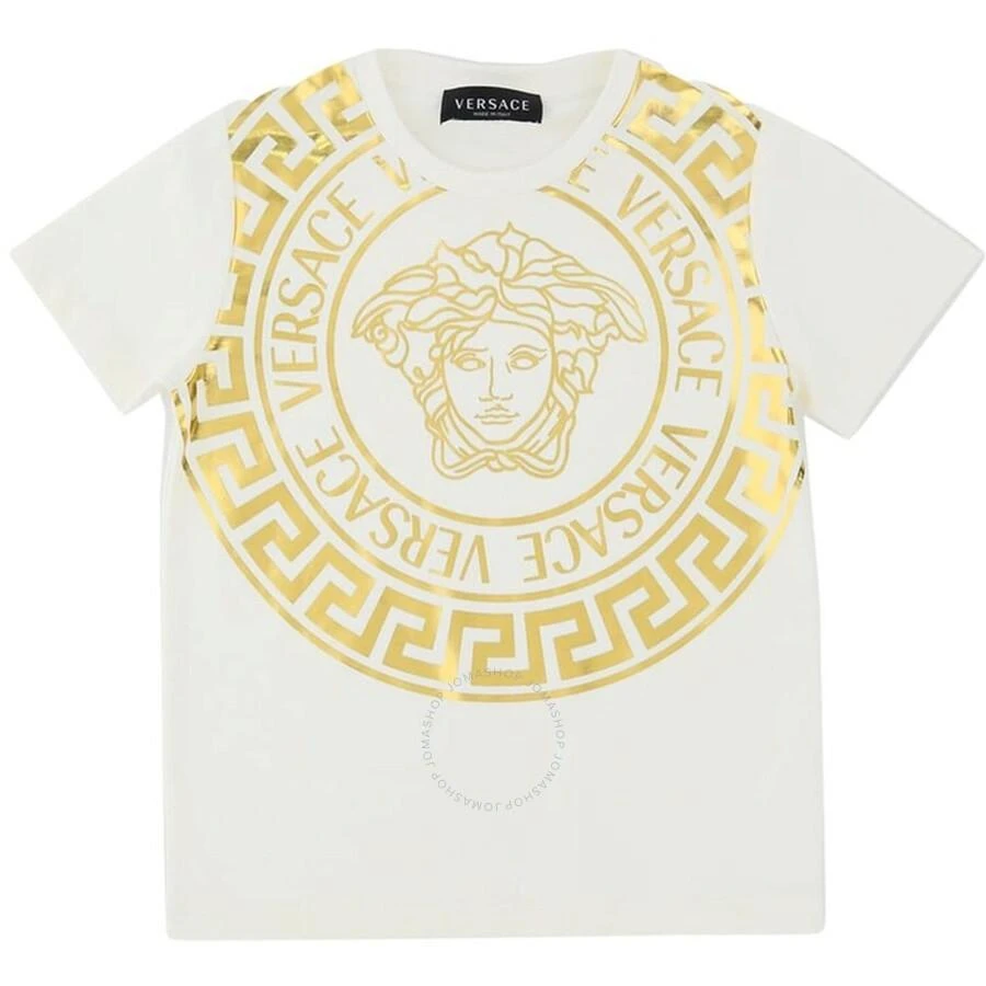 Young Versace Kids Short Sleeve Medusa Logo Print T Shirt 1