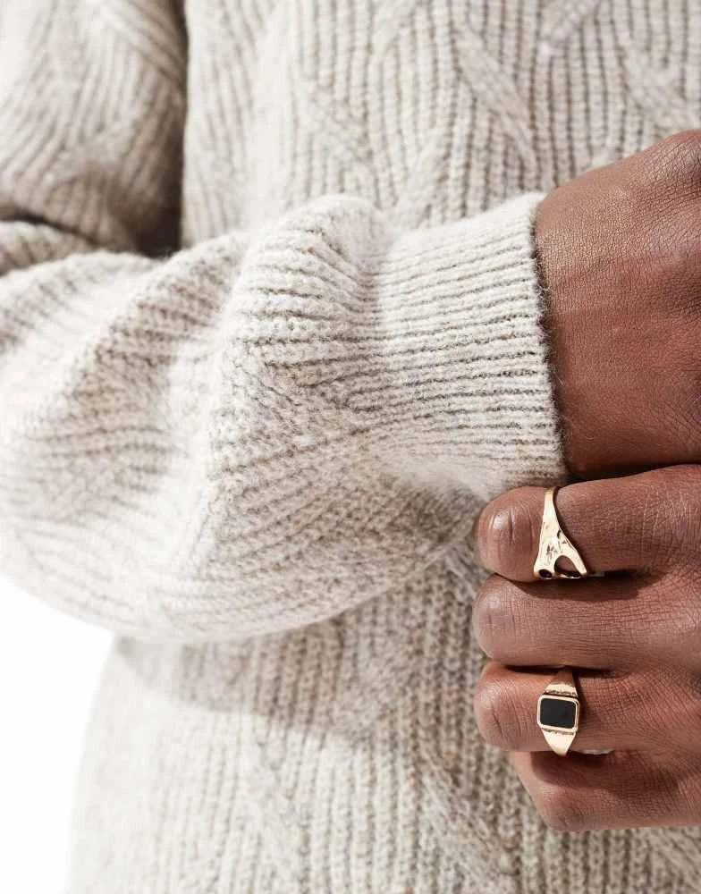 New Look New Look textured crew jumper in stone 3