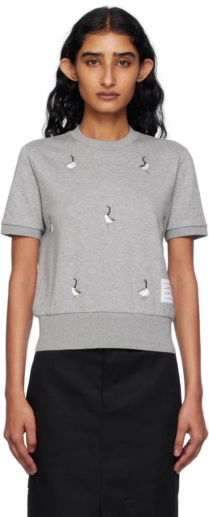 Thom Browne Gray Cotton Milano Geese T-shirt 1