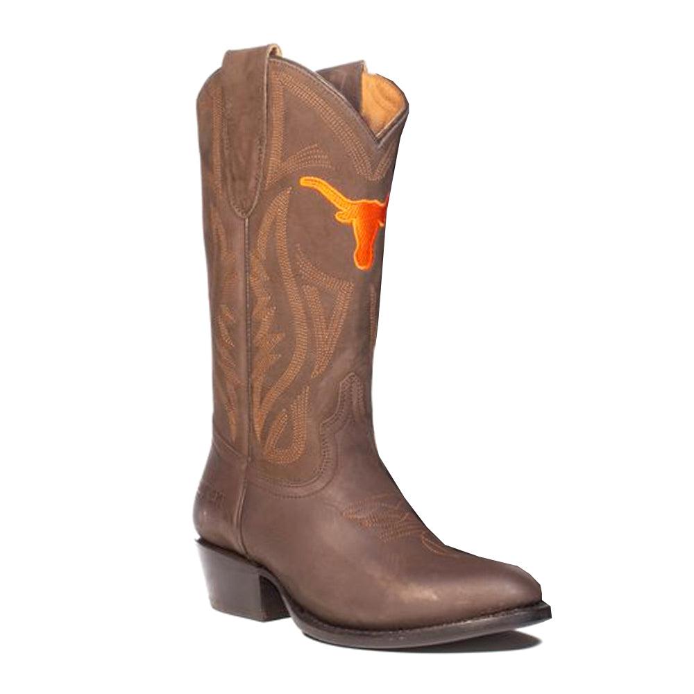 Gameday Boots University of Texas at Austin Embroidered Round Toe Pull On Cowboy Boots
