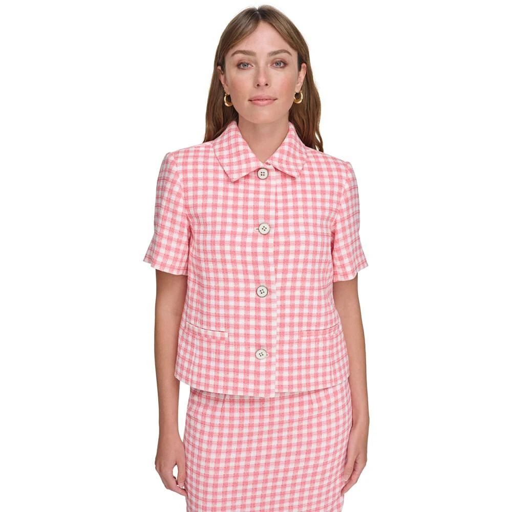 Tommy Hilfiger Women's Gingham Short-Sleeve Jacket 1