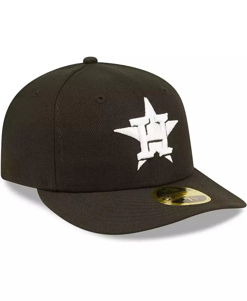 New Era Men's Houston Astros Black, White Low Profile 59FIFTY Fitted Hat 4