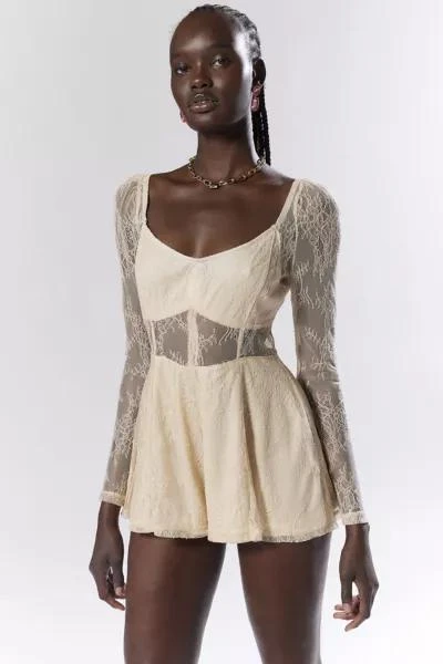 Glamorous Glamorous Semi-Sheer Lace Romper 2