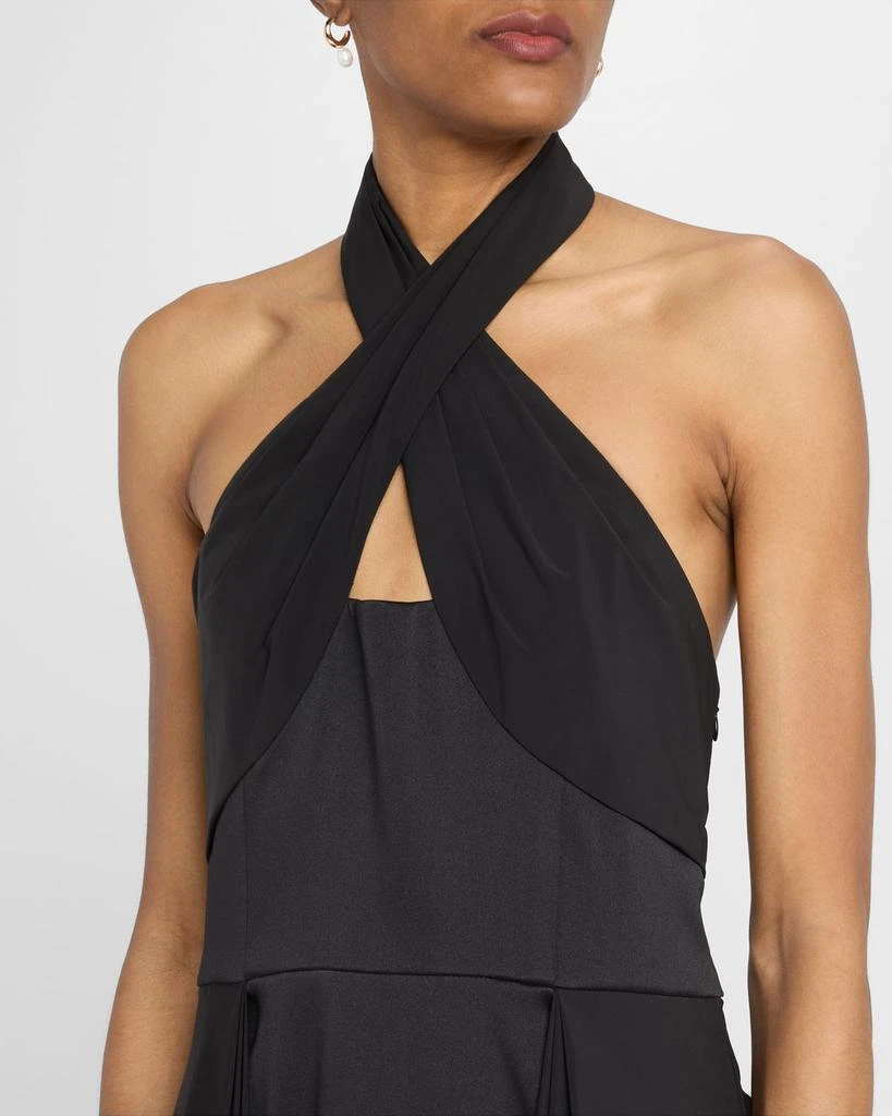 Cutout Pleated Mikado Halter Gown  On Sale Now with Up to 61% Off |  Discover Exclusive Deals & Savings at BeyondStyle  Authentic Aidan Mattox  Women|women's clothing|gowns|dresses|women with Limited-Time Discounts, Free