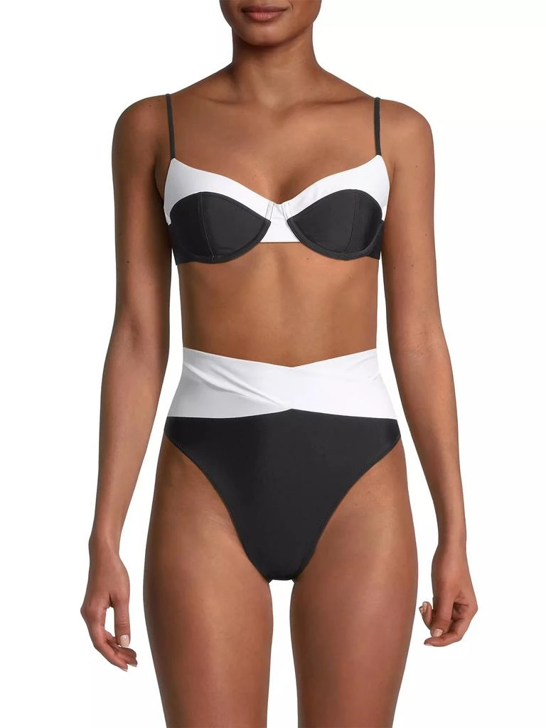 Ramy Brook Kynlee Two-Tone Balconette Bikini Top 3