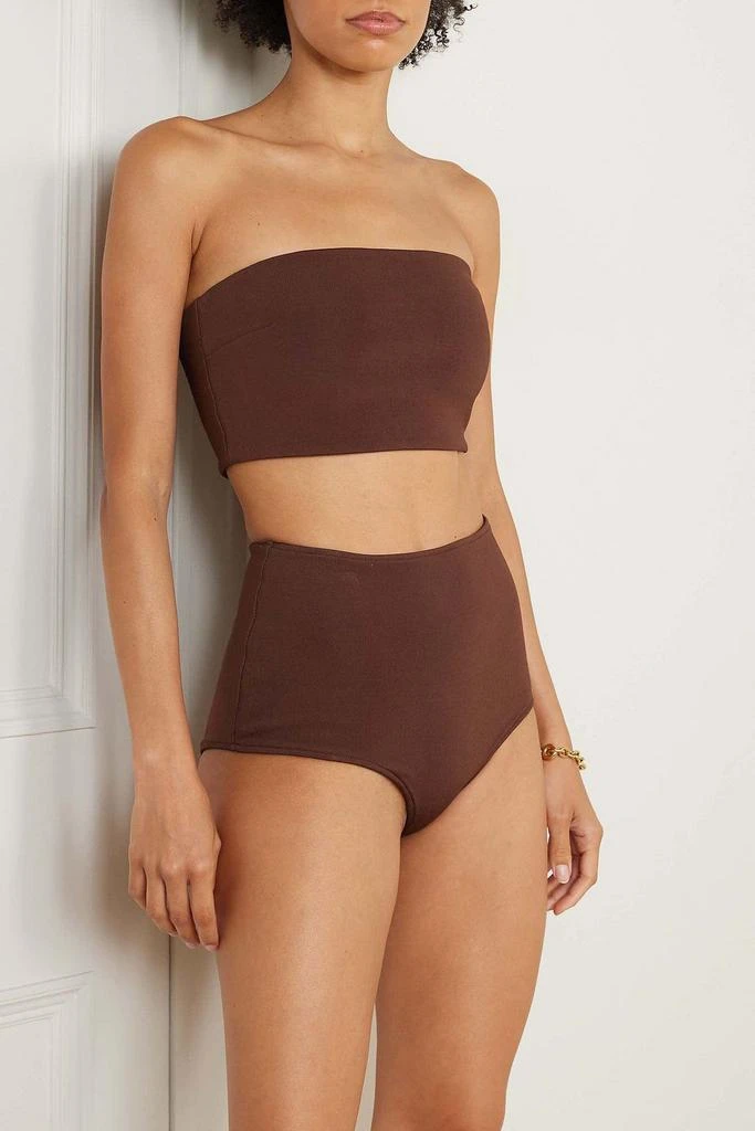 Esse Studios Strapless cropped ribbed stretch-knit top 3