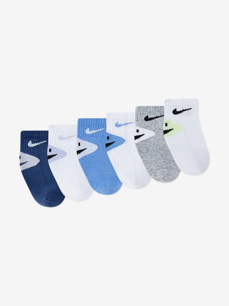 NIKE Nike Baby 6 Pack Smiley Ankle Socks Set in Navy 2