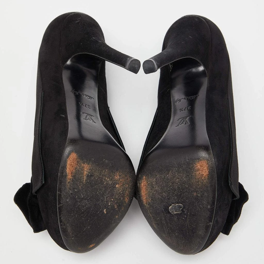 Louis Vuitton Louis Vuitton Black Suede Peep Toe Pumps Size 37.5 6