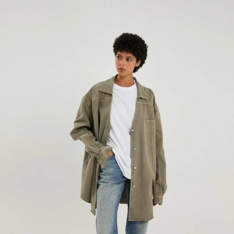 1989 STUDIO Light brown denim overshirt 1