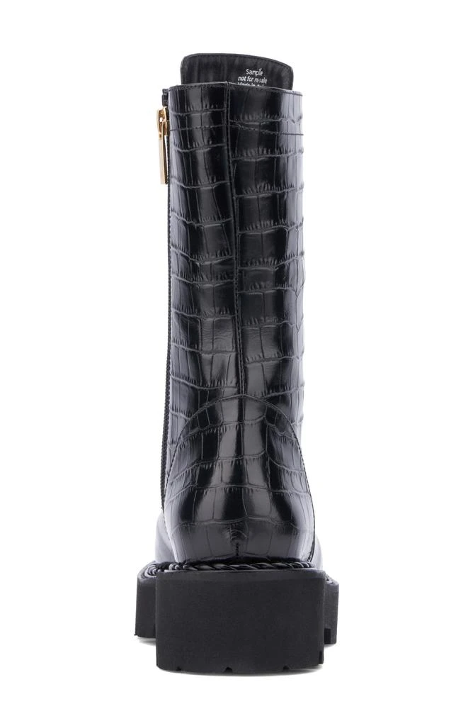 Aquatalia Silvana Croc Embossed Water Repellent Combat Boot 6