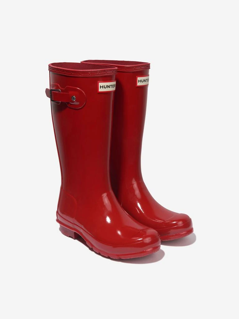 Hunter Hunter Kids Original Gloss Wellington Boots in Red 2