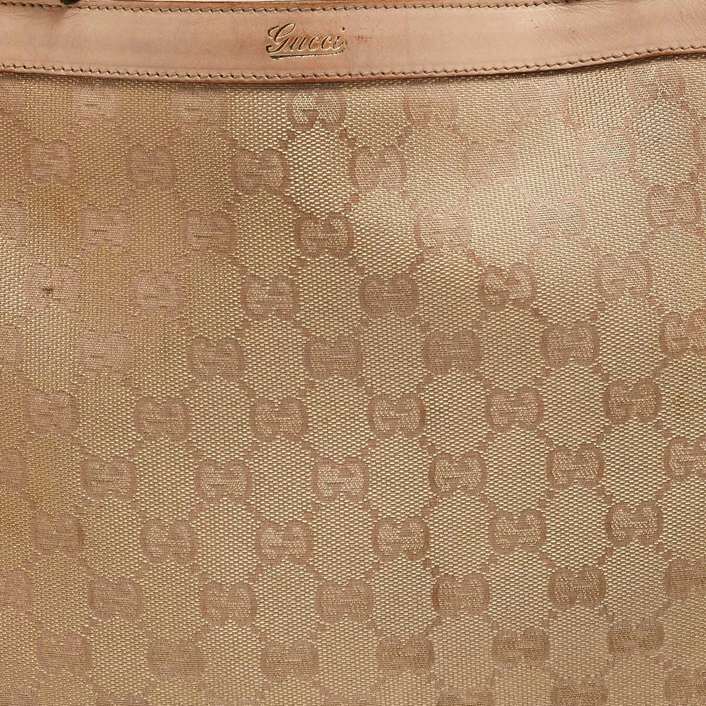 Gucci Gucci Dusty Pink/Gold GG Lurex Fabric and Leather Tote 5