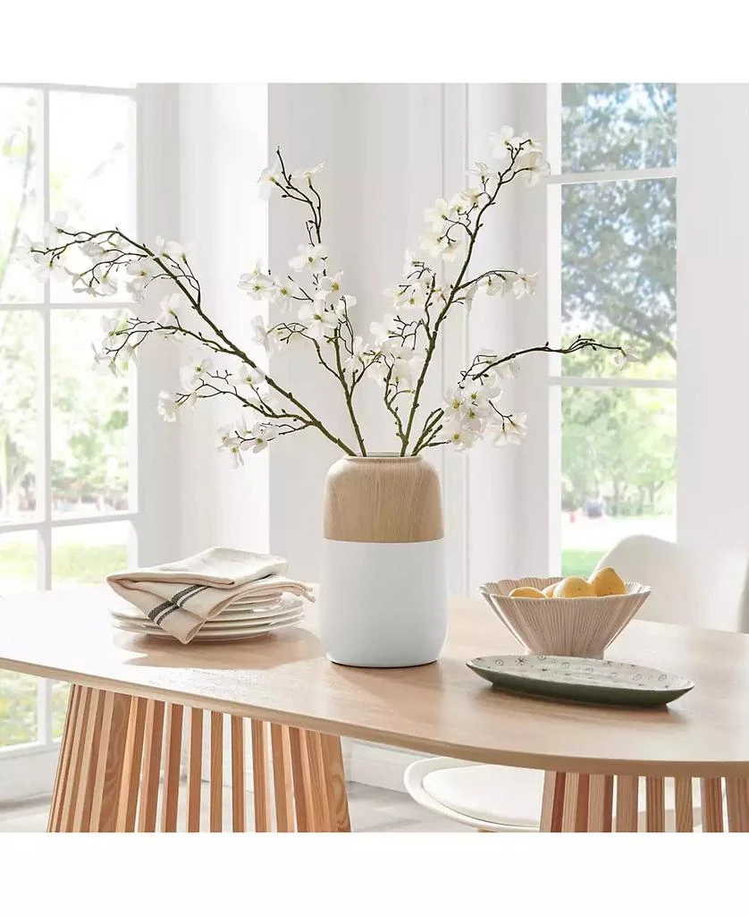 Danya B Nora Burk Two Tone Cylindrical Tabletop Vase - White and Beech 4