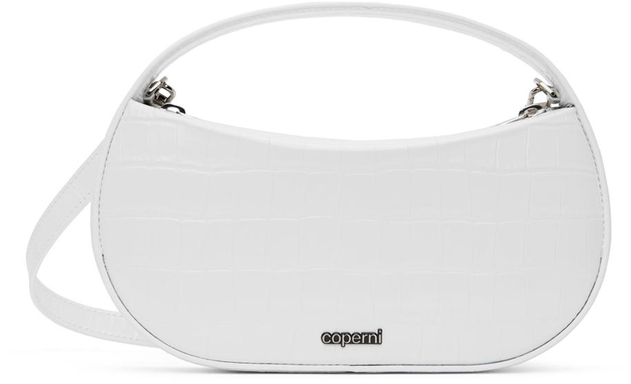 Shop Silver Mirrored Baguette Swipe Bag on Sale at