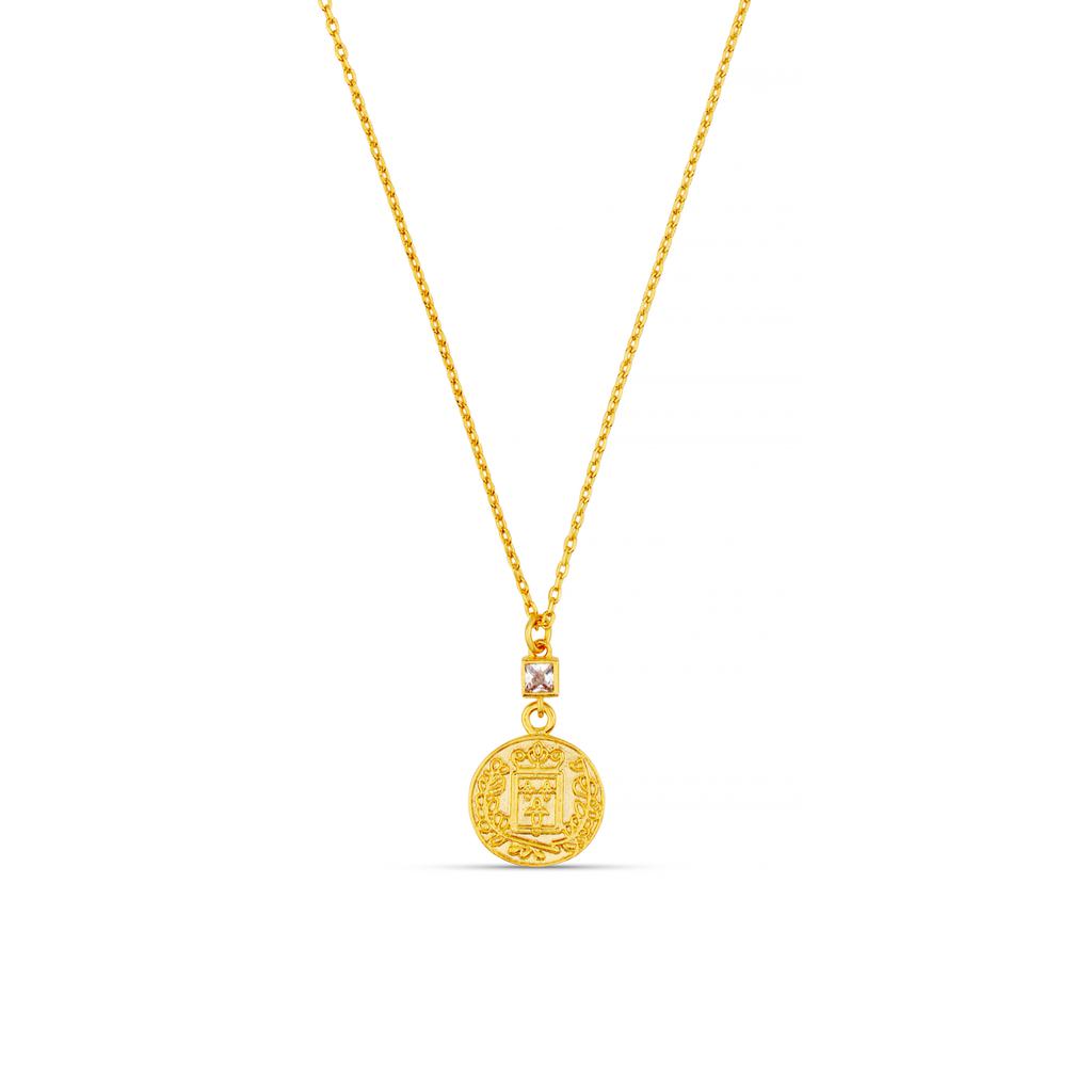 Orelia London Mini Crystal & Coin Drop Necklace