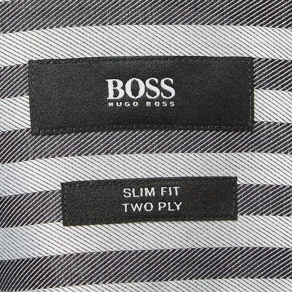 Boss By Hugo Boss Boss By Hugo Boss Grey Stripe Cotton Slim Fit Shirt XL 4
