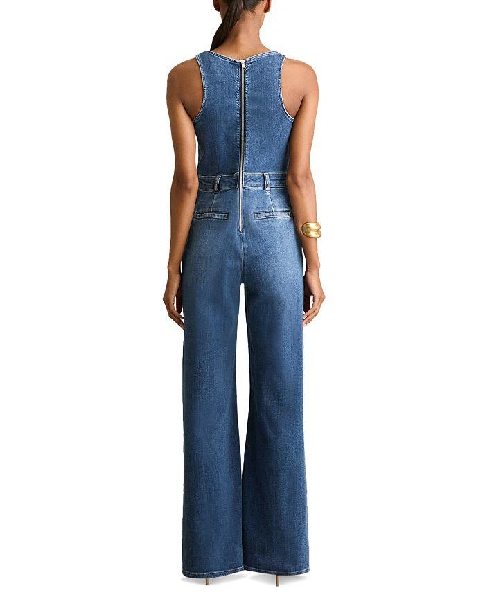 REISS Racer Detailed Denim Jumpsuit 2