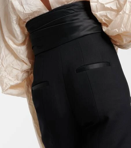 Khaite Lenro satin-trimmed high-rise slim pants 6