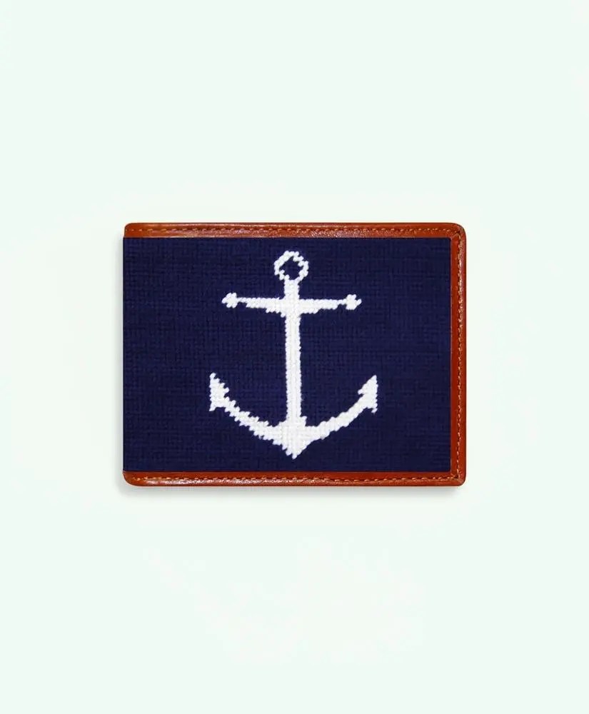Brooks Brothers Smathers & Branson Cotton Needlepoint Wallet