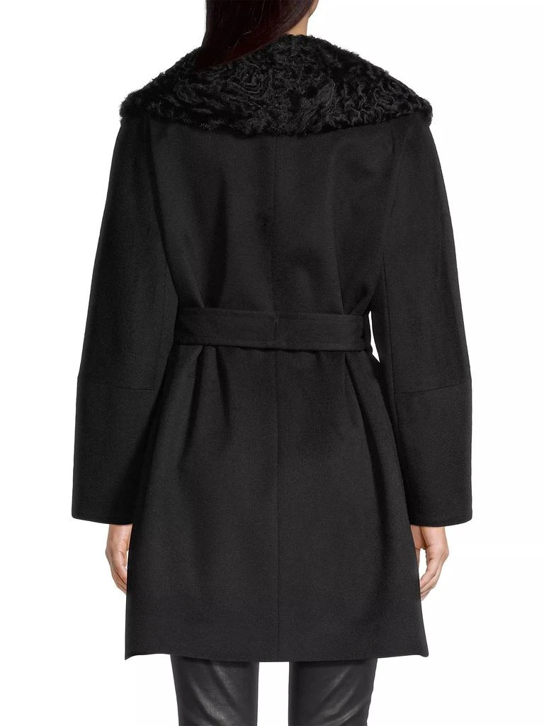 Sofia Cashmere Shearling Collar Belted Coat 5