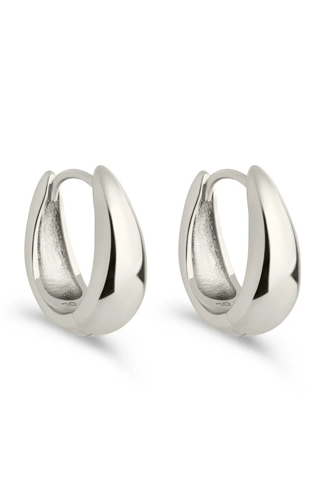 Sterling Forever Lavina Polished Huggie Hoop Earrings