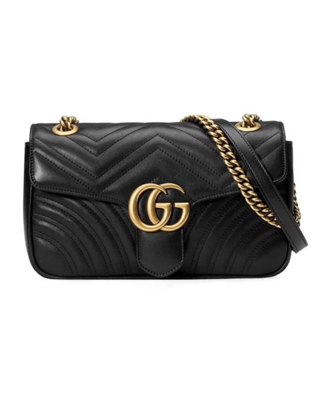 Gucci Gucci GG Marmont Small Black Leather Women's Shoulder Bag 443497 DTDIT 1000