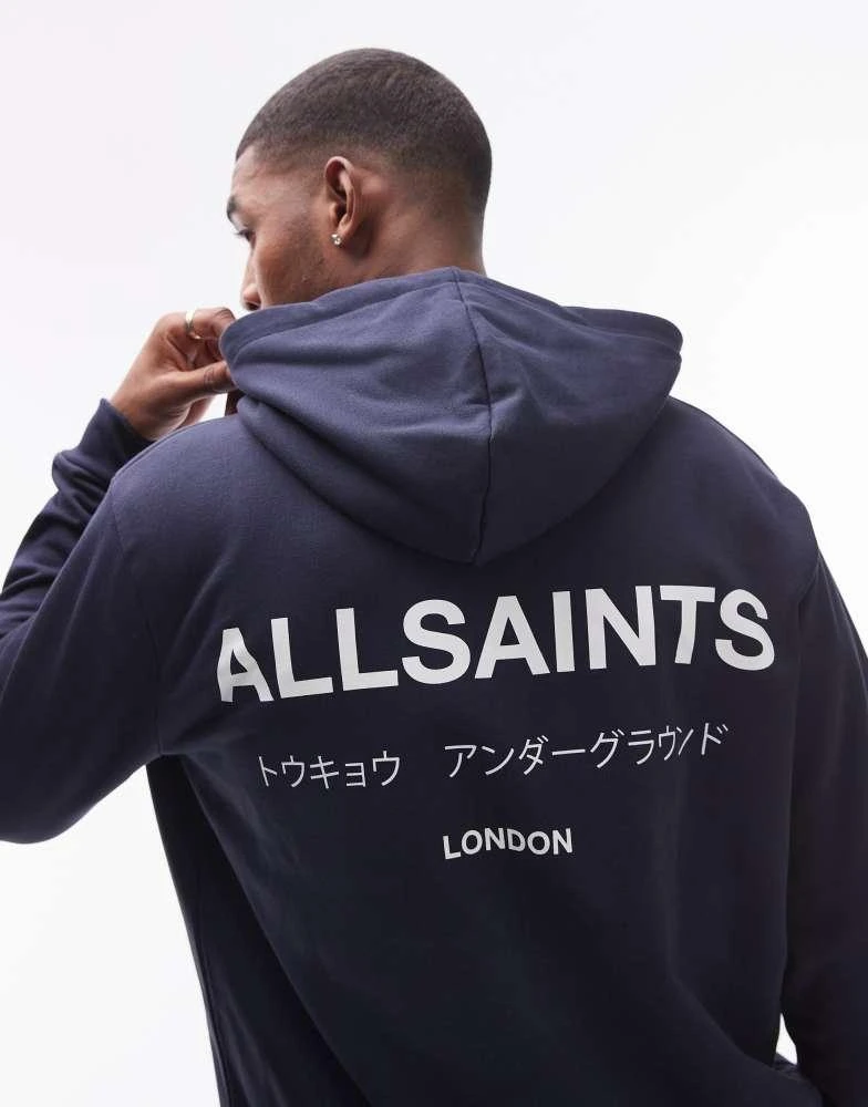 ALL SAINTS AllSaints Undergroud Oth hoodie in navy 3