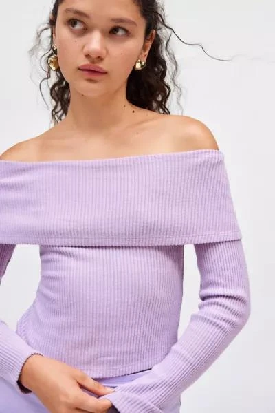 Silence + Noise Silence + Noise Whitney Foldover Long Sleeve Top 1