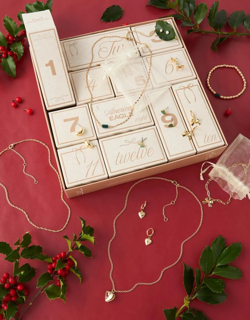 AE AE 12 Days of Golden Glow Up Jewelry Advent Calendar 1