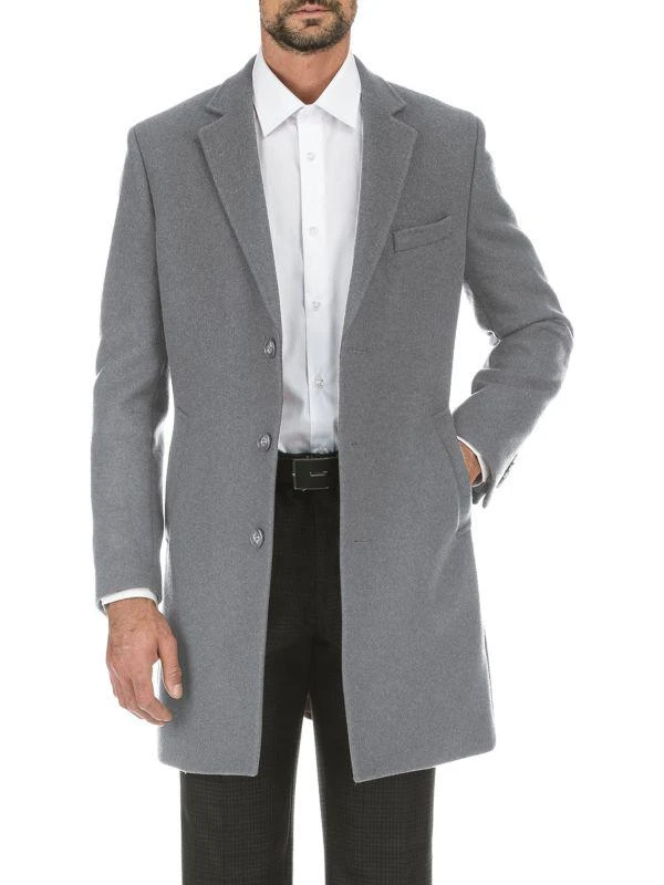 English Laundry Solid Notch Lapel Overcoat 3