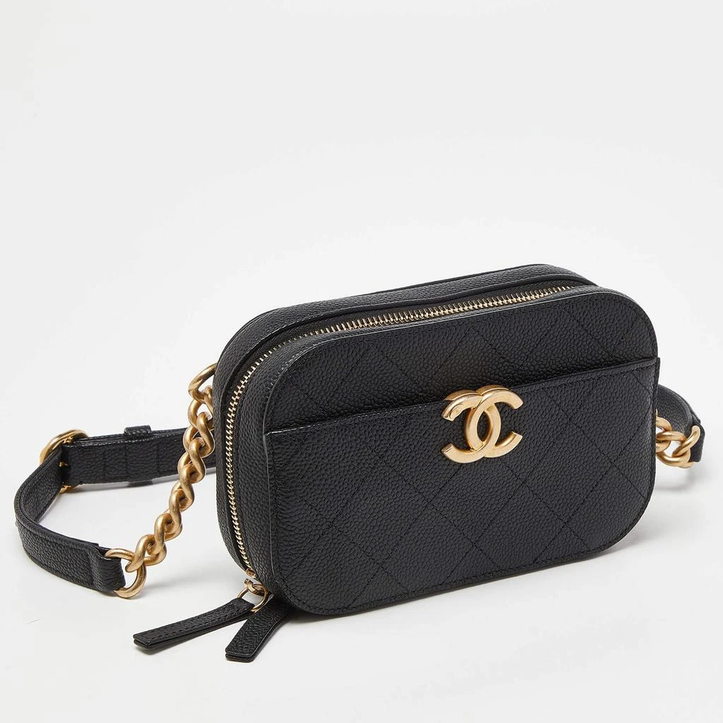 Chanel Chanel Black Quilted Caviar Leather Chic Affinity Belt Bag 3