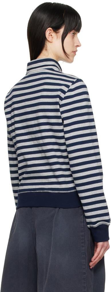 【早い者勝ち】openyy applique zip up(navy) OPEN YY Navy & Gray Appliqué Zipup Sweatshirt - Hoodies