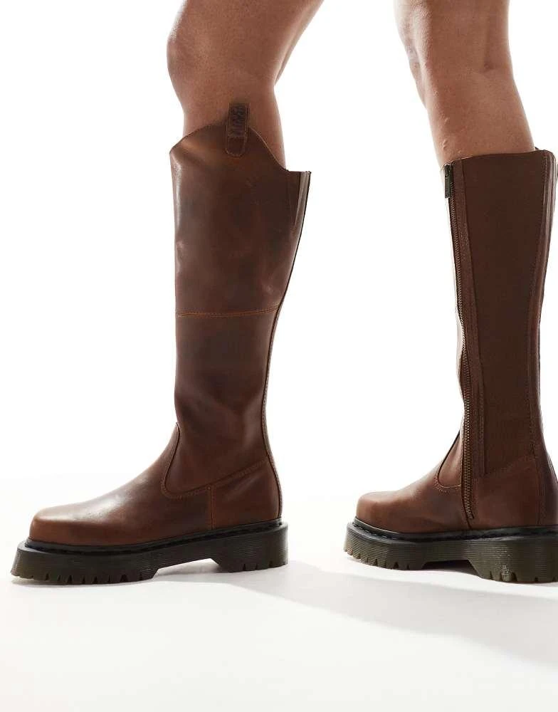 Dr. Martens Dr Martens Amaayah hi riding boots in tan leather 3