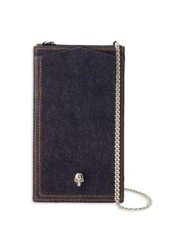 Alexander McQueen Leather & Denim Skull Phone Case 1