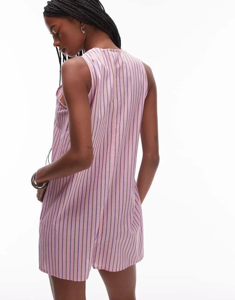 Topshop Topshop pink stripe romper in pink 3
