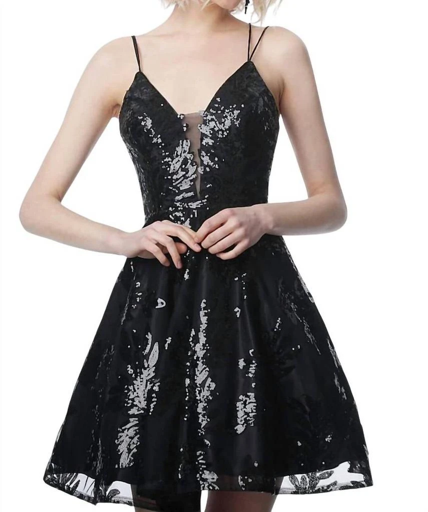 JVN Jvn - Plunging Neckline Tie Back Prom Dress 1